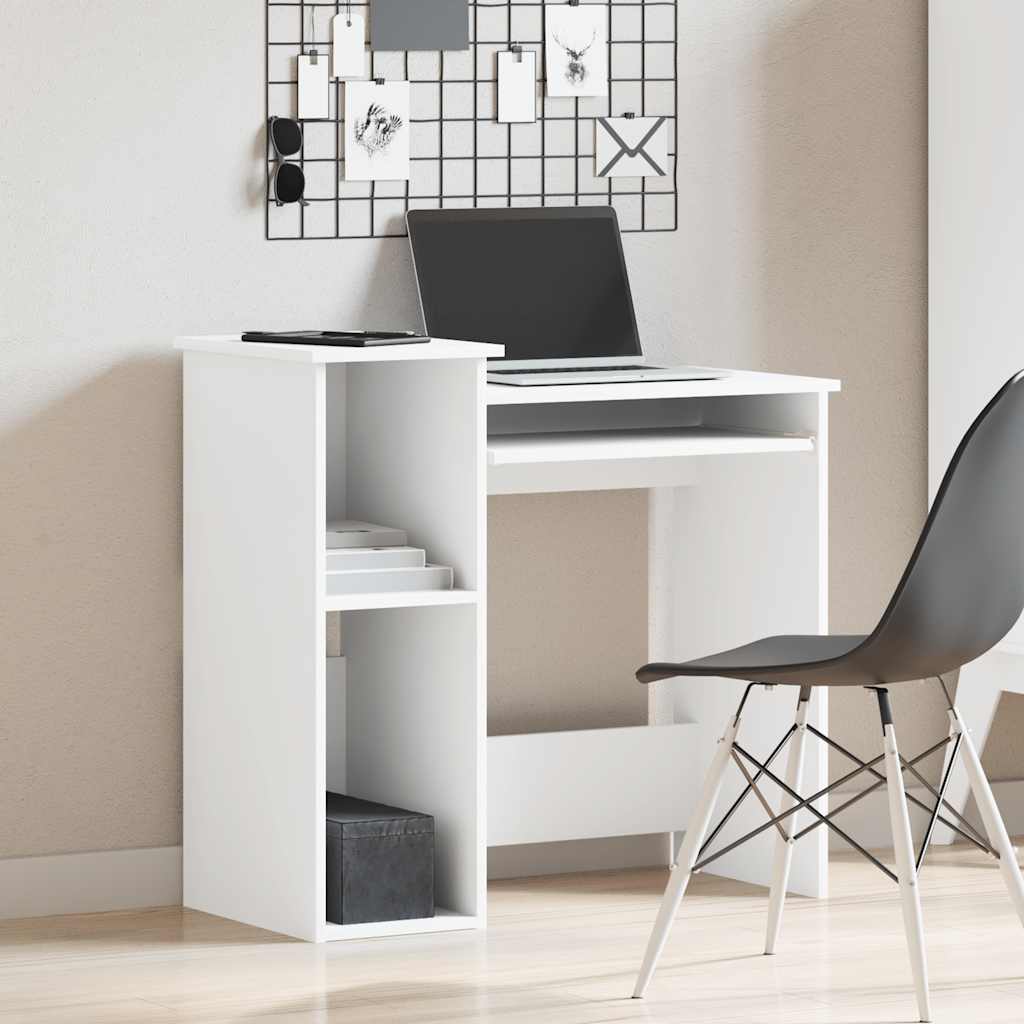 Bureau avec étagères blanc 84x40x78 cm bois d'ingénierie Bureaux vidaXL