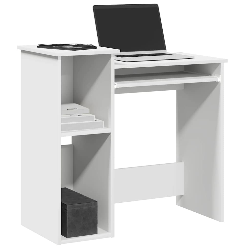 Bureau avec étagères blanc 84x40x78 cm bois d'ingénierie Bureaux vidaXL