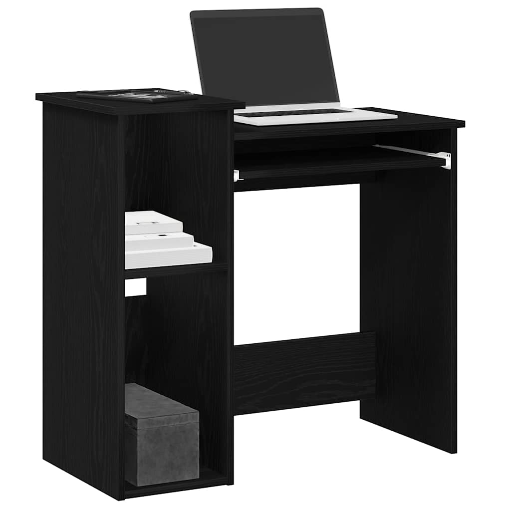 Bureau avec étagères noir 84x40x78 cm bois d'ingénierie Bureaux vidaXL