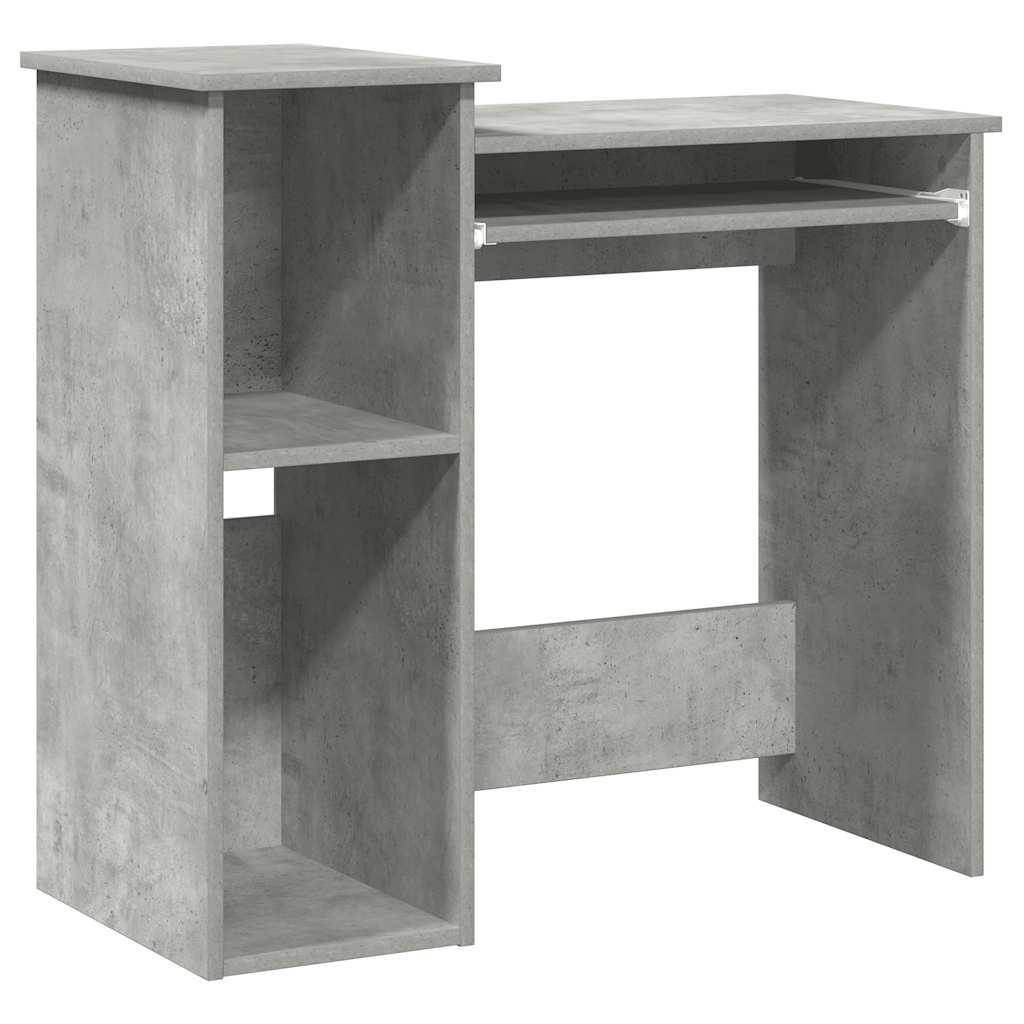 Bureau avec étagères gris béton 84x40x78 cm bois d'ingénierie Bureaux vidaXL