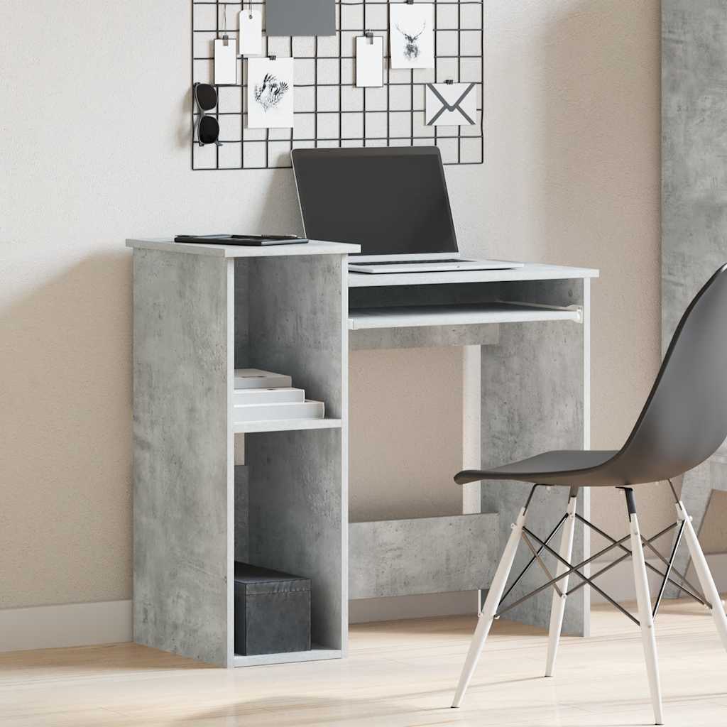 Bureau avec étagères gris béton 84x40x78 cm bois d'ingénierie Bureaux vidaXL