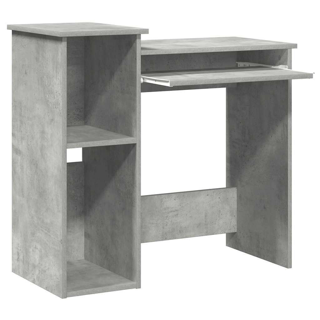 Bureau avec étagères gris béton 84x40x78 cm bois d'ingénierie Bureaux vidaXL