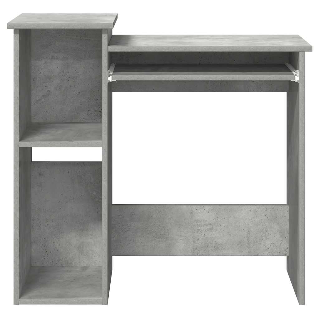 Bureau avec étagères gris béton 84x40x78 cm bois d'ingénierie Bureaux vidaXL