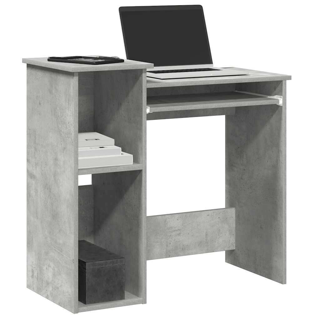 Bureau avec étagères gris béton 84x40x78 cm bois d'ingénierie Bureaux vidaXL