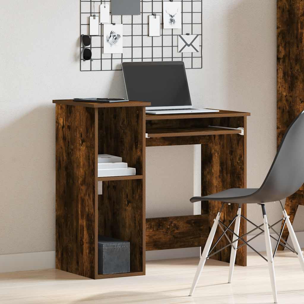 Bureau avec étagères chêne fumé 84x40x78 cm bois d'ingénierie Bureaux vidaXL