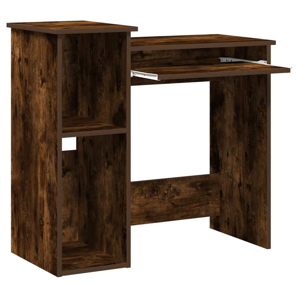 Bureau avec étagères chêne fumé 84x40x78 cm bois d'ingénierie Bureaux vidaXL