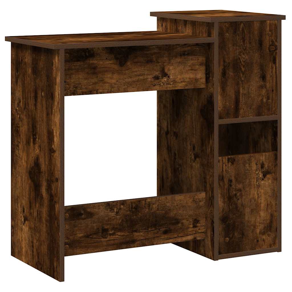 Bureau avec étagères chêne fumé 84x40x78 cm bois d'ingénierie Bureaux vidaXL