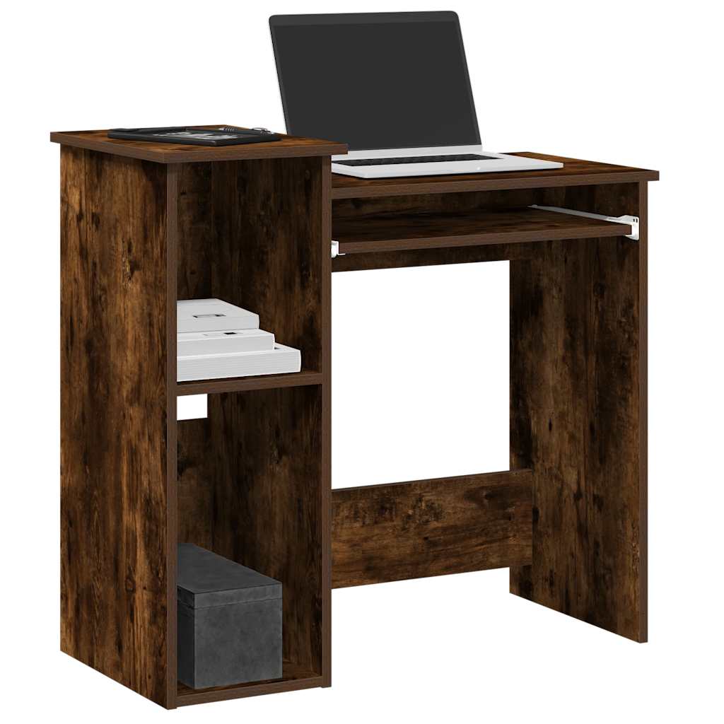 Bureau avec étagères chêne fumé 84x40x78 cm bois d'ingénierie Bureaux vidaXL