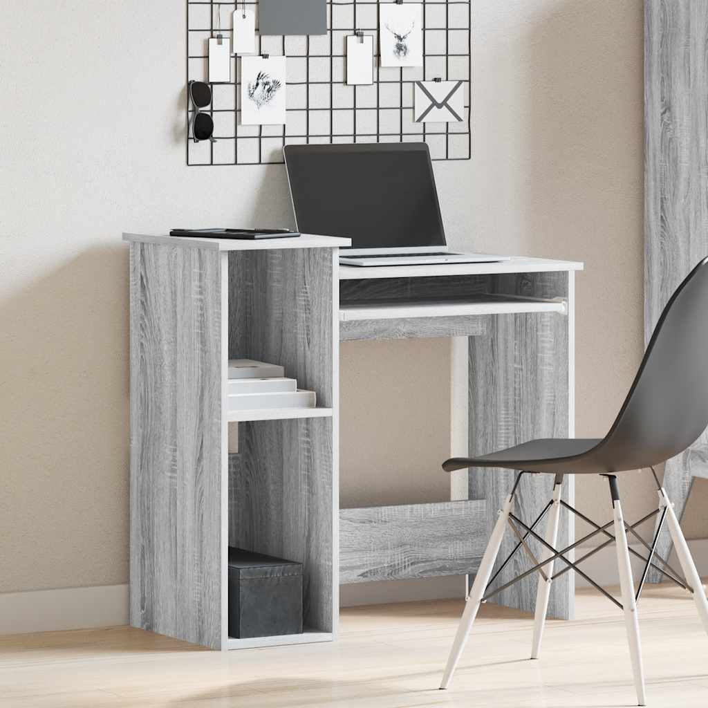 Bureau avec étagères sonoma gris 84x40x78 cm bois d'ingénierie Bureaux vidaXL