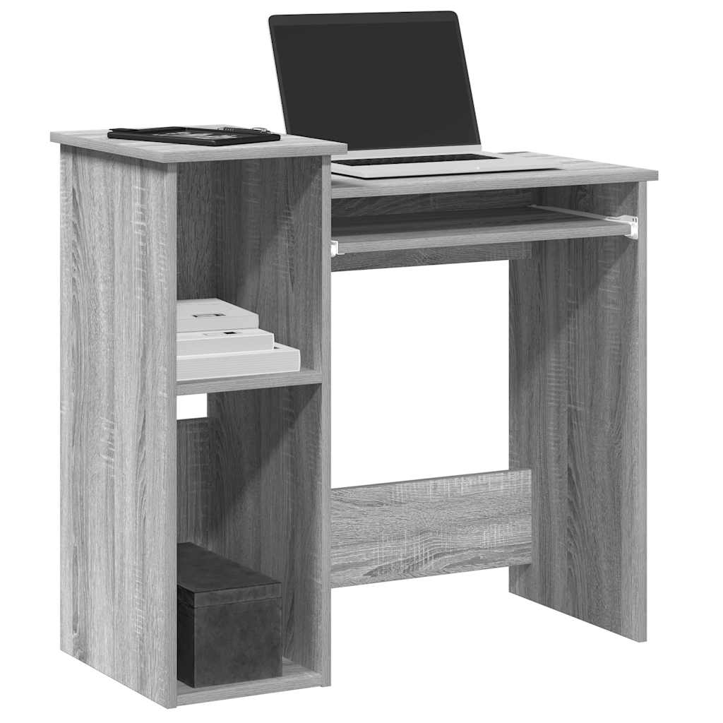 Bureau avec étagères sonoma gris 84x40x78 cm bois d'ingénierie Bureaux vidaXL