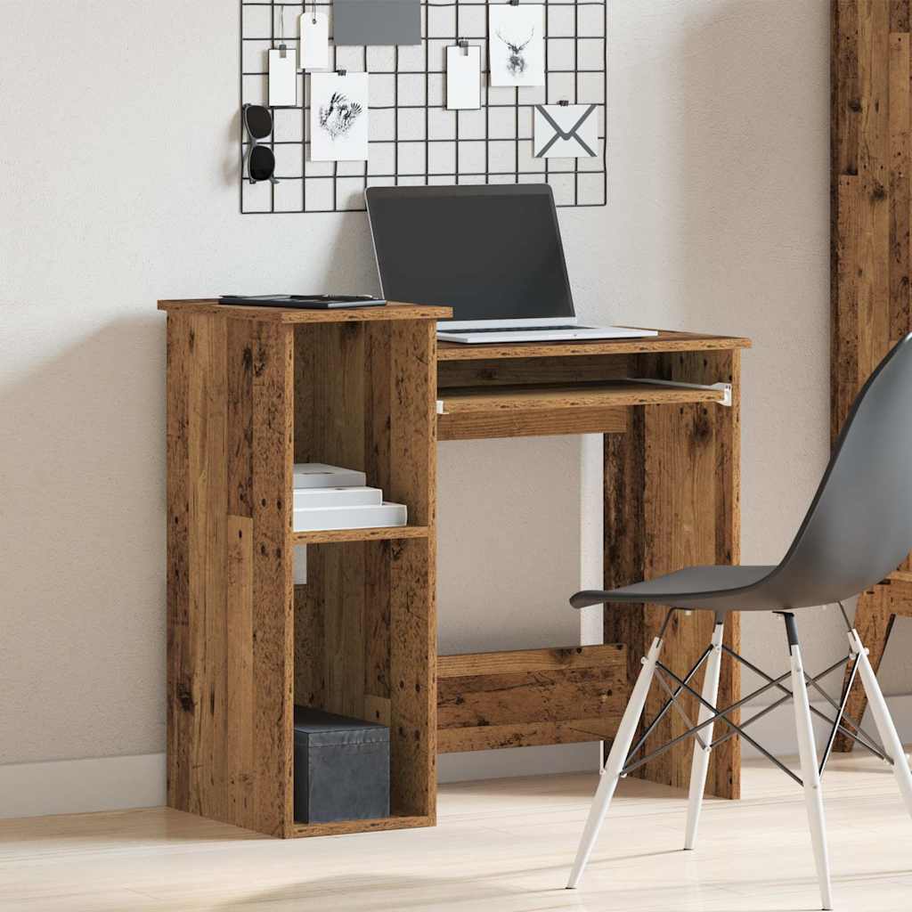 Bureau avec étagères vieux bois 84x40x78 cm bois d'ingénierie Bureaux vidaXL