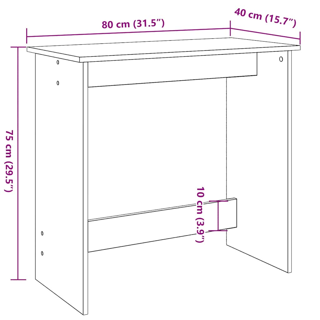 Bureau Blanc 80x40x75 cm Bois d'ingénierie Bureaux vidaXL   