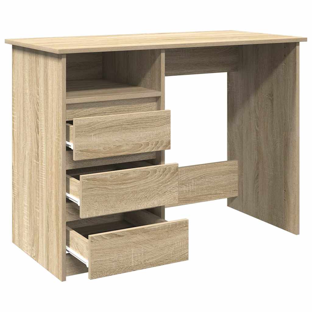 Bureau chêne sonoma 102x50x75 cm bois d'ingénierie Bureaux vidaXL   