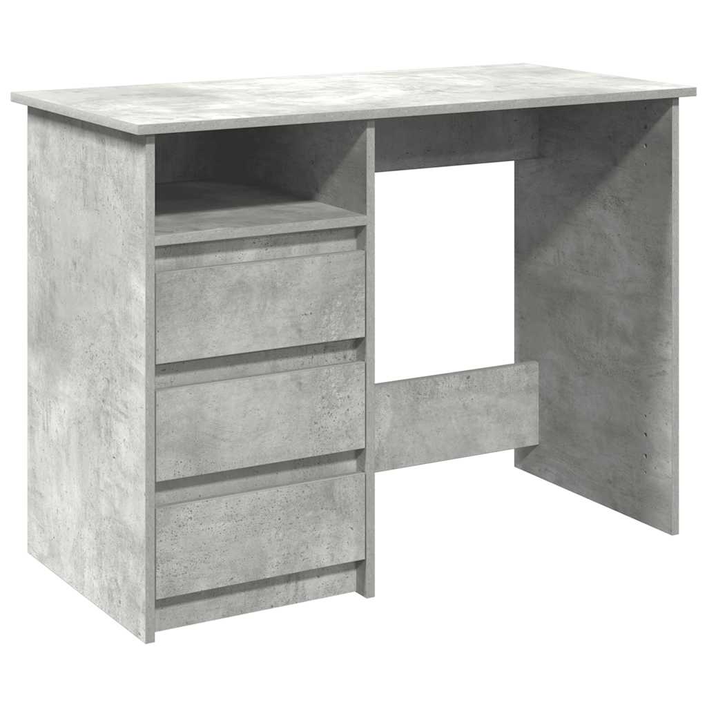 Bureau gris béton 102x50x75 cm bois d'ingénierie Bureaux vidaXL   