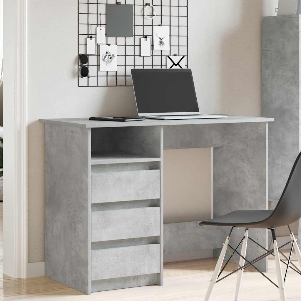 Bureau gris béton 102x50x75 cm bois d'ingénierie Bureaux vidaXL   