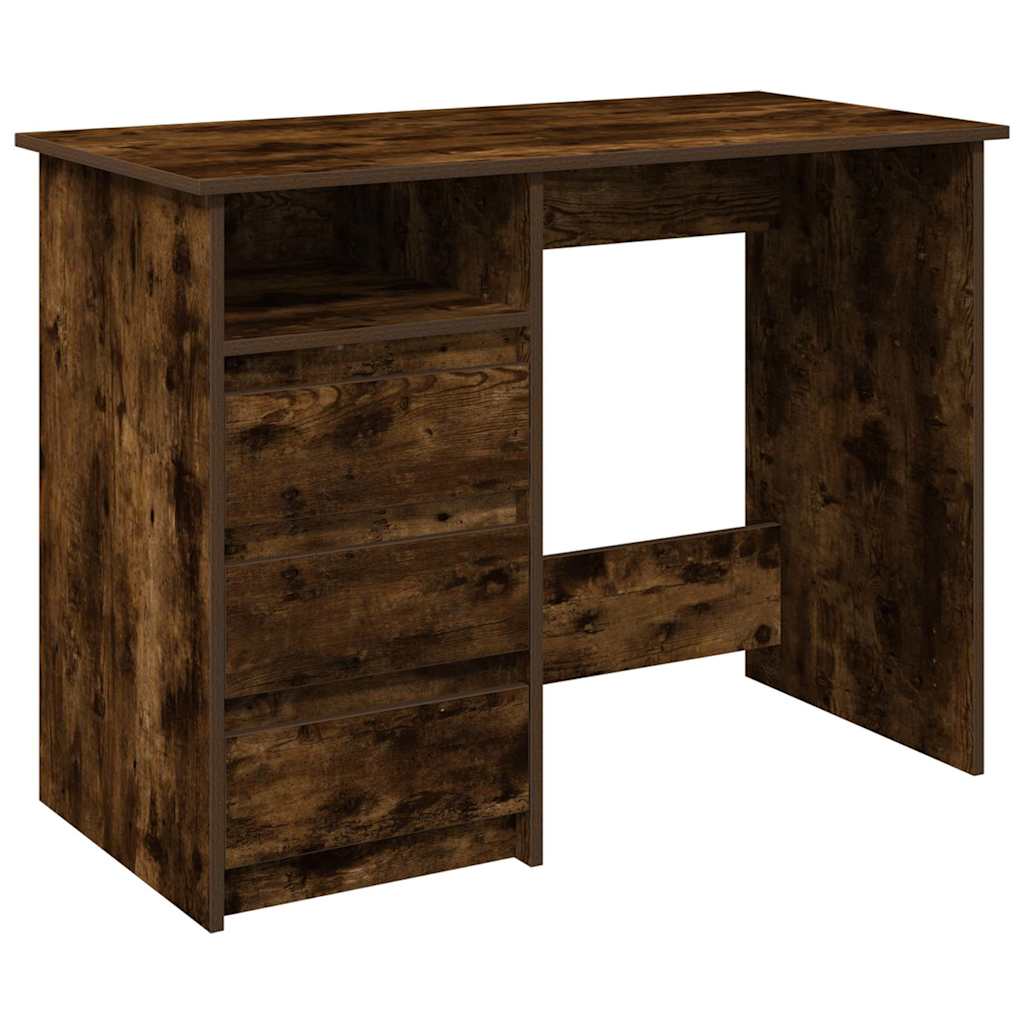 Bureau chêne fumé 102x50x75 cm bois d'ingénierie Bureaux vidaXL   