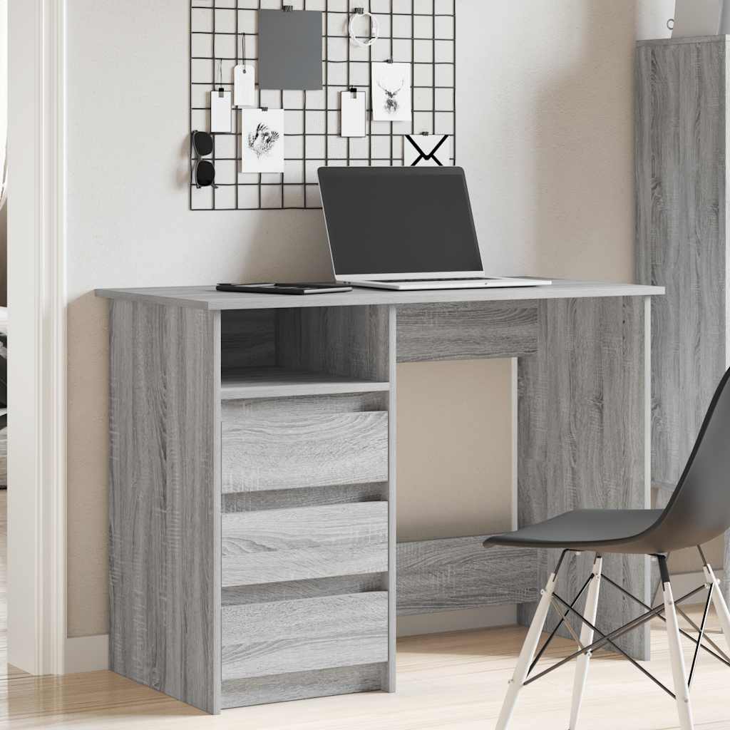 Bureau sonoma gris 102x50x75 cm bois d'ingénierie Bureaux vidaXL   