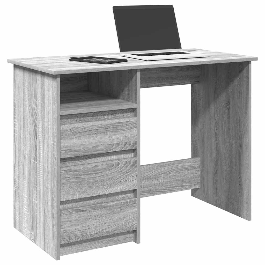 Bureau sonoma gris 102x50x75 cm bois d'ingénierie Bureaux vidaXL   