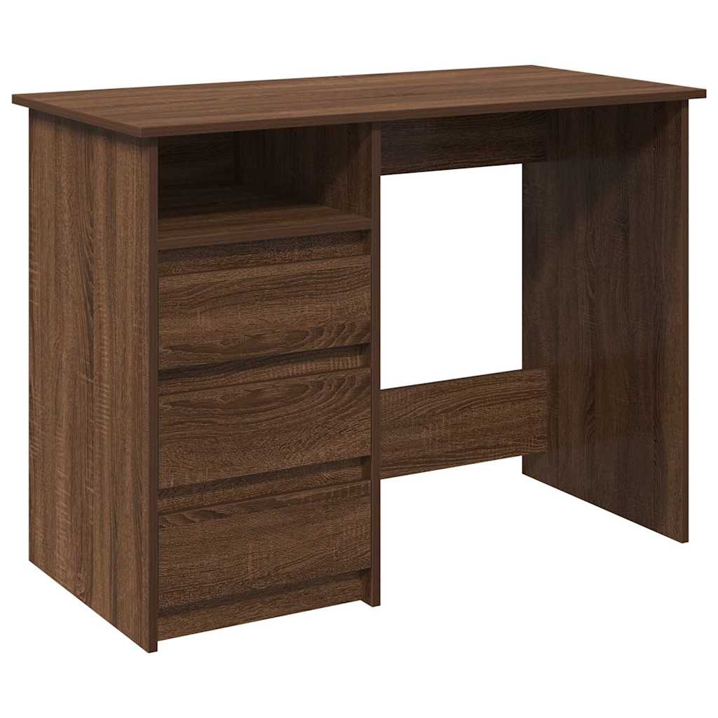 Bureau chêne marron 102x50x75 cm bois d'ingénierie Bureaux vidaXL   