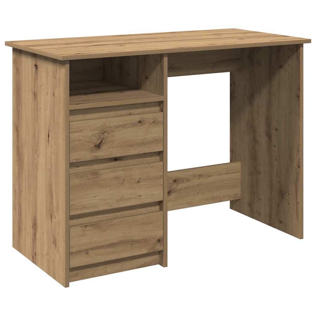 Bureau chêne artisanal 102x50x75 cm bois d'ingénierie Bureaux vidaXL   