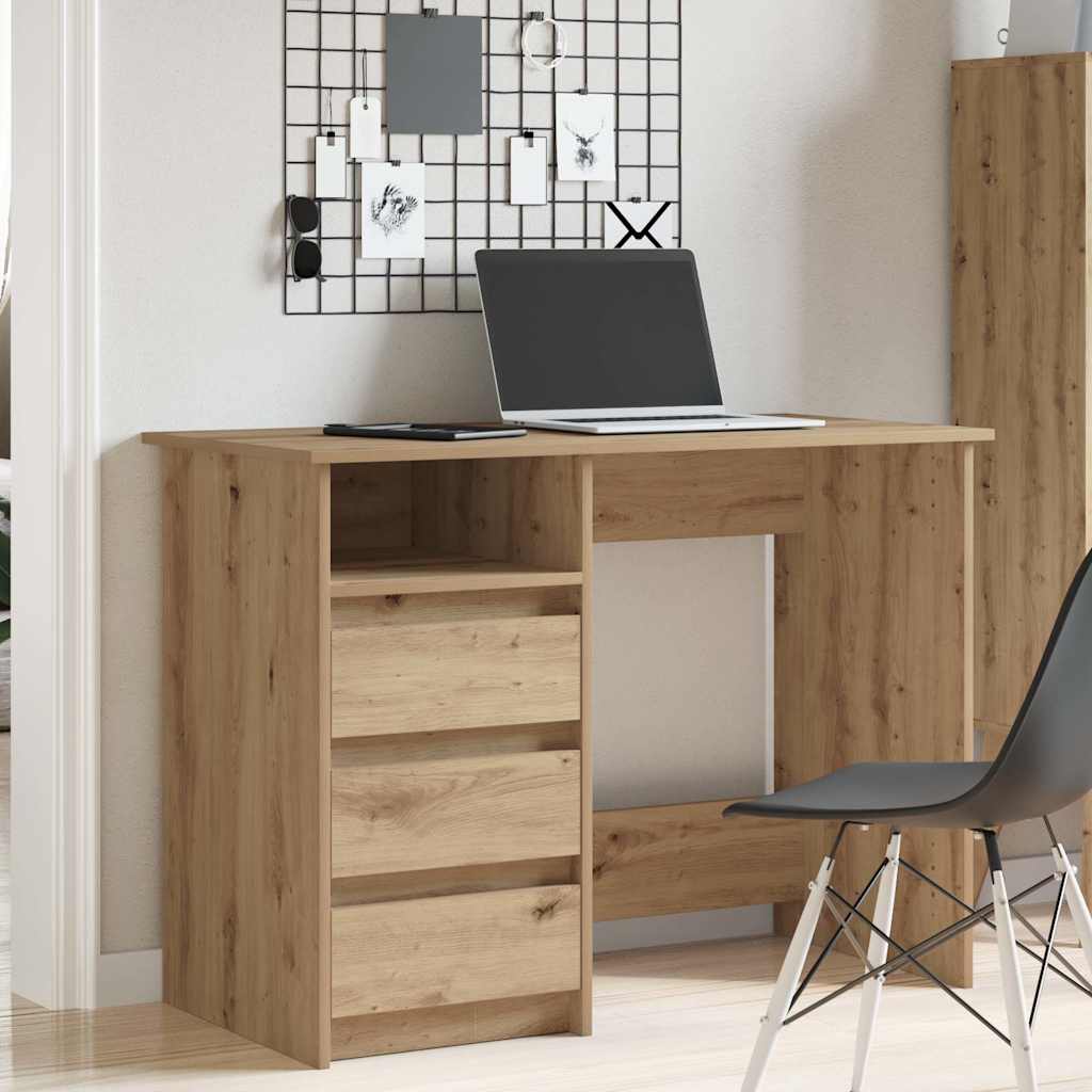 Bureau chêne artisanal 102x50x75 cm bois d'ingénierie Bureaux vidaXL   