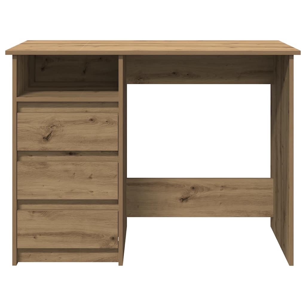 Bureau chêne artisanal 102x50x75 cm bois d'ingénierie Bureaux vidaXL   