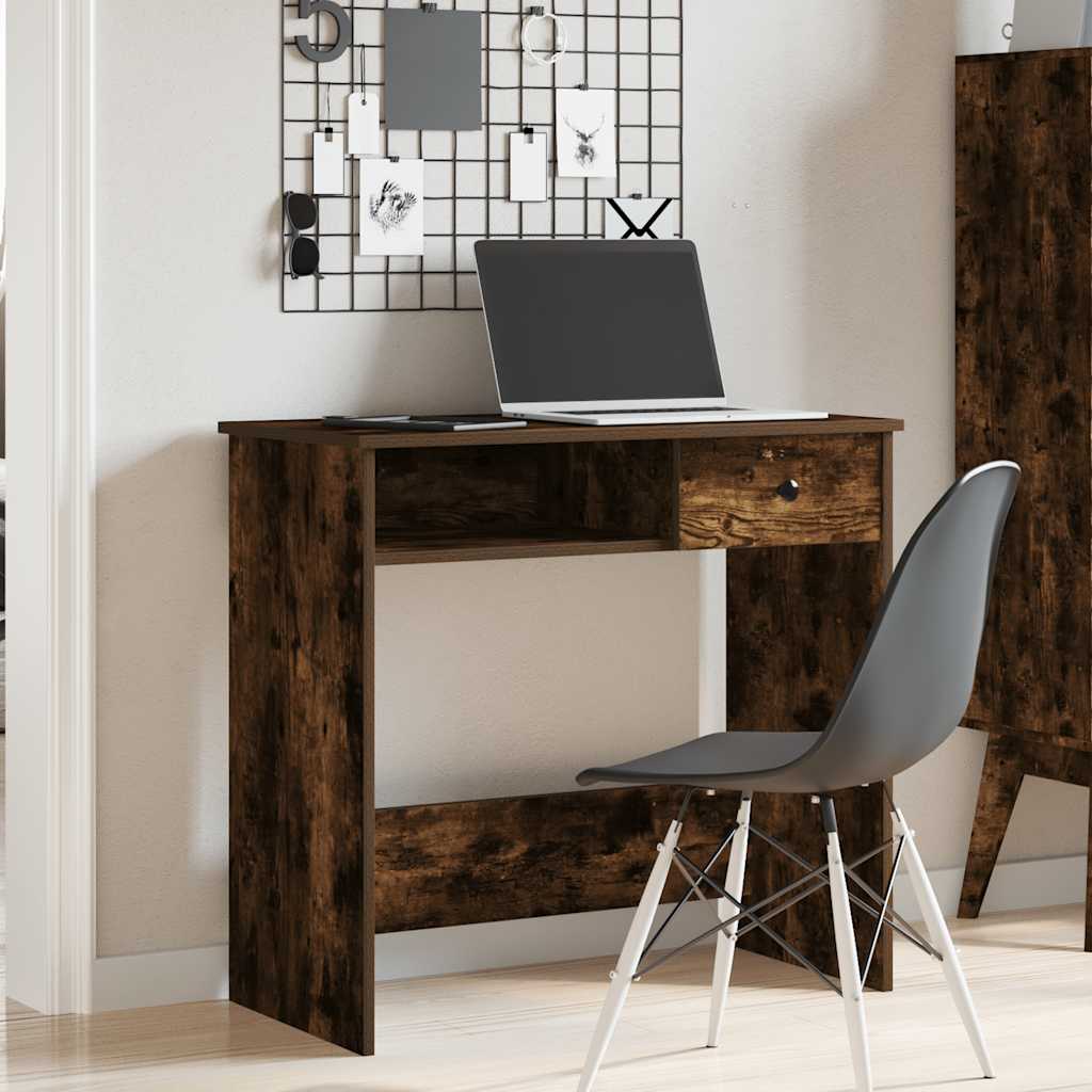 Bureau chêne fumé 80x40x75 cm bois d'ingénierie Bureaux vidaXL   