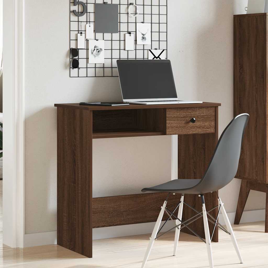 Bureau chêne marron 80x40x75 cm bois d'ingénierie Bureaux vidaXL   