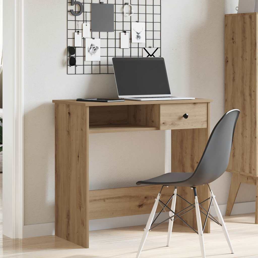 Bureau chêne artisanal 80x40x75 cm bois d'ingénierie Bureaux vidaXL   