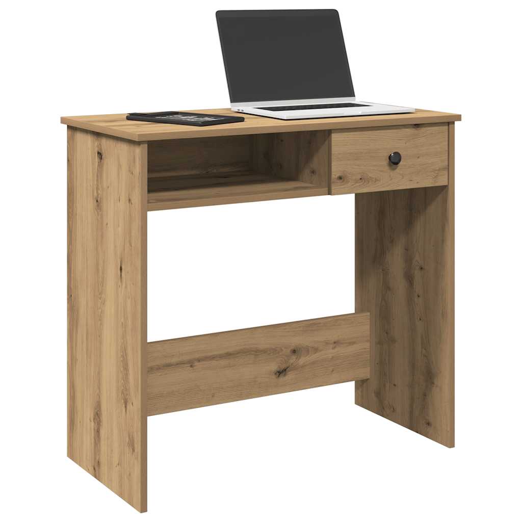 Bureau chêne artisanal 80x40x75 cm bois d'ingénierie Bureaux vidaXL   