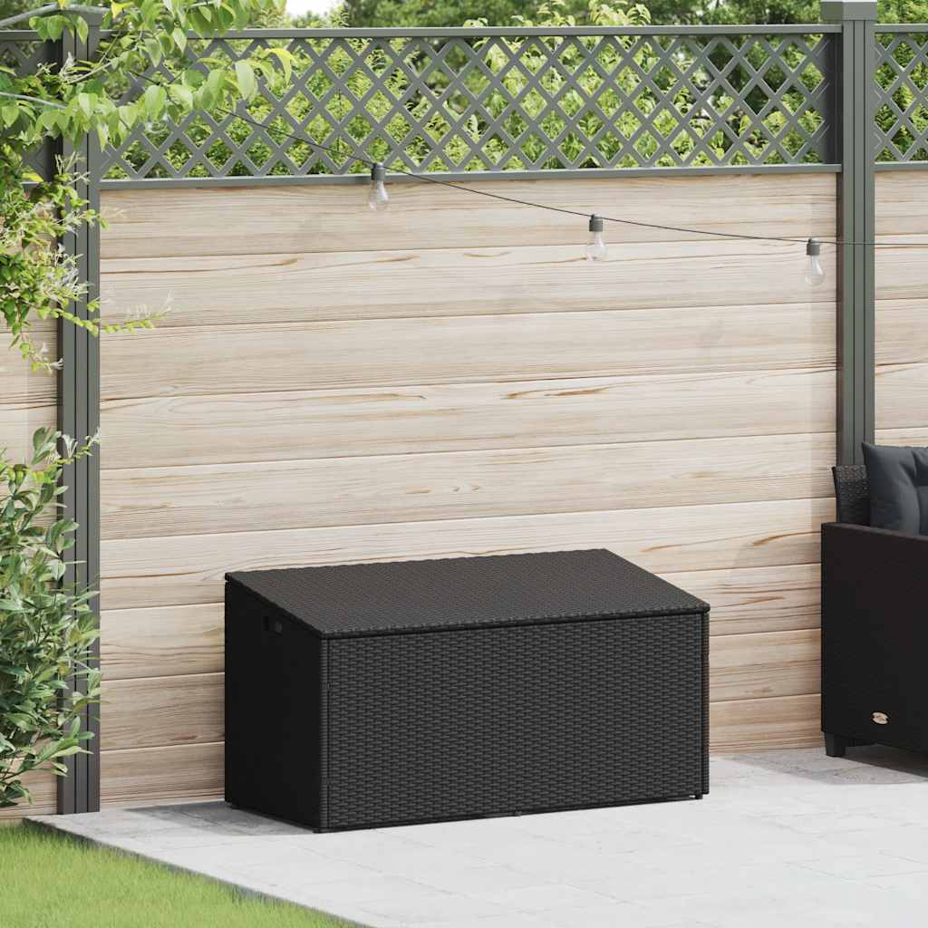 Boîte de rangement de jardin noir 110x50x58 cm résine tressée Coffres de jardin vidaXL