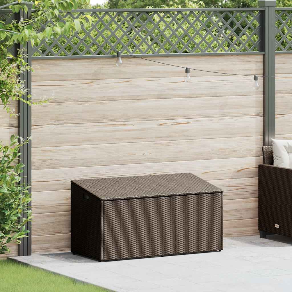 Boîte de rangement de jardin marron 110x50x58 cm résine tressée Coffres de jardin vidaXL