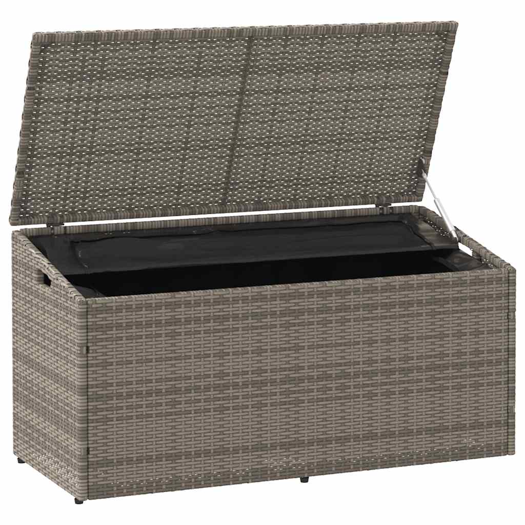 Boîte de rangement de jardin gris 110x50x58 cm résine tressée Coffres de jardin vidaXL