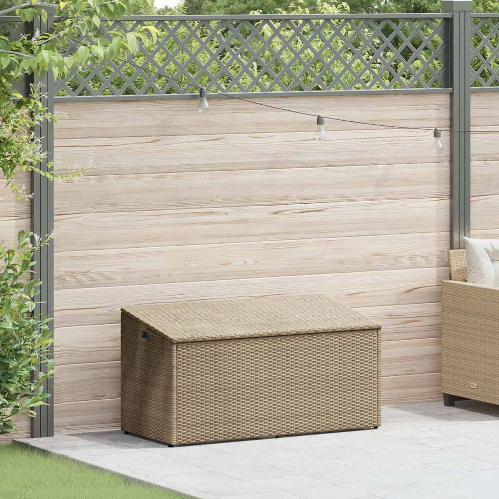 Boîte de rangement de jardin beige 110x50x58 cm résine tressée Coffres de jardin vidaXL