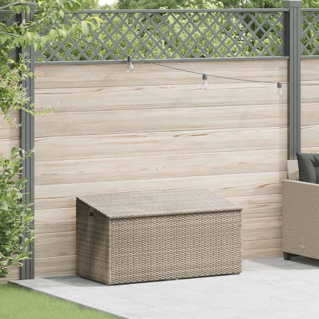 Boîte de rangement de jardin gris clair 110x50x58 cm rotin Coffres de jardin vidaXL