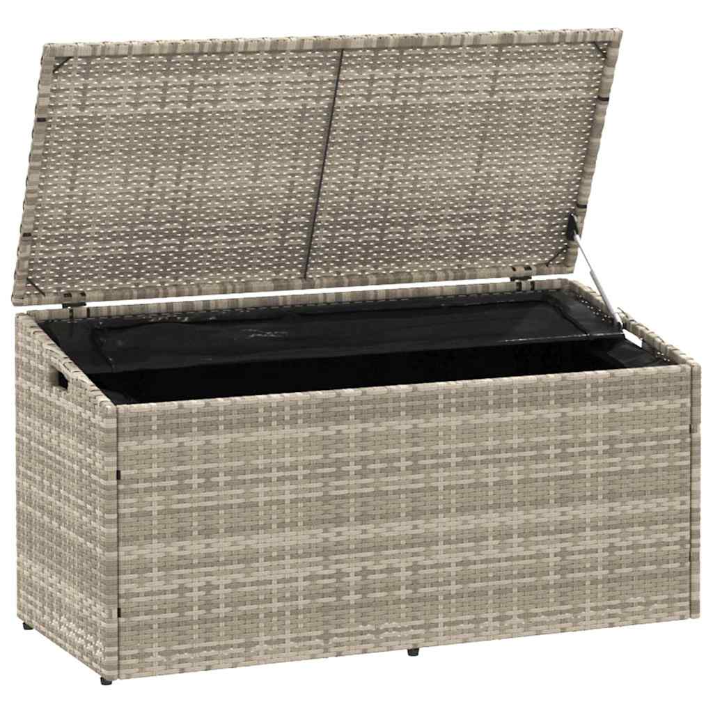 Boîte de rangement de jardin gris clair 110x50x58 cm rotin Coffres de jardin vidaXL