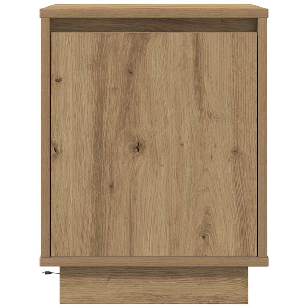 Armoire de chevet et lumières LED chêne artisanal 38x34x50 cm Tables de chevet vidaXL