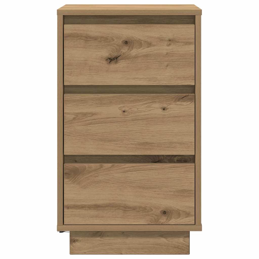 Armoire de chevet et lumières LED chêne artisanal 38x34x65 cm Tables de chevet vidaXL