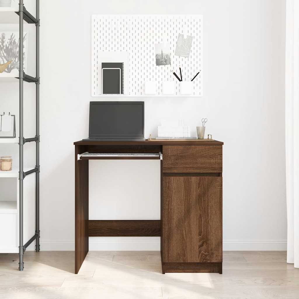 Bureau chêne marron 86x49x76 cm bois d'ingénierie Bureaux vidaXL