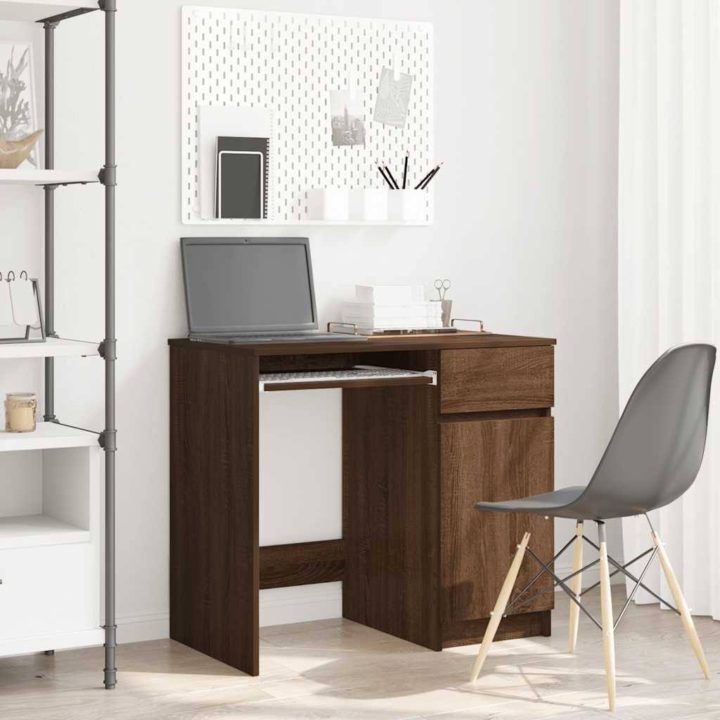 Bureau chêne marron 86x49x76 cm bois d'ingénierie Bureaux vidaXL