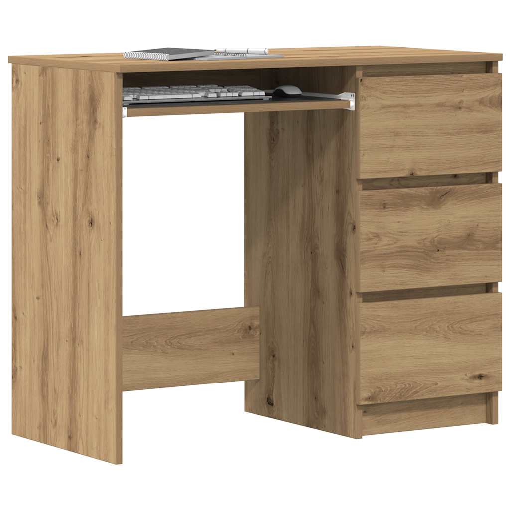 Bureau chêne artisanal 90x45x76 cm bois d'ingénierie Bureaux vidaXL