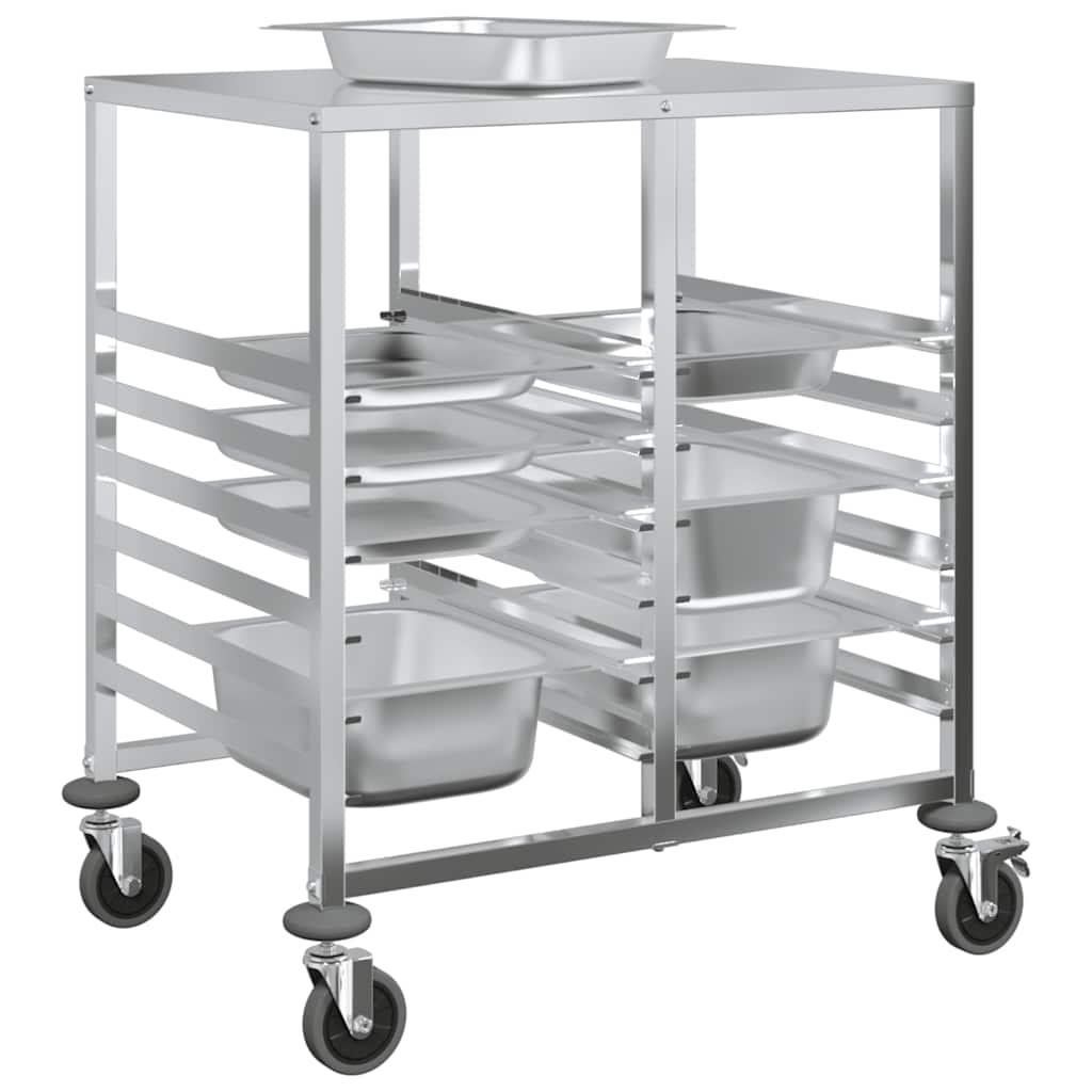 Chariot à plateaux 12 bacs GN 75x55x87 cm acier inoxydable Dessertes vidaXL