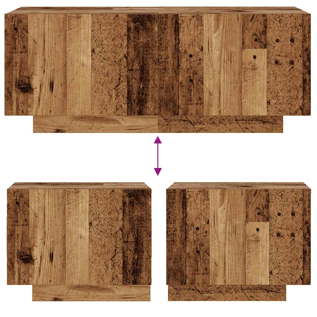 Table de chevet vieux bois 100x35x40 cm bois d'ingénierie Tables de chevet vidaXL   