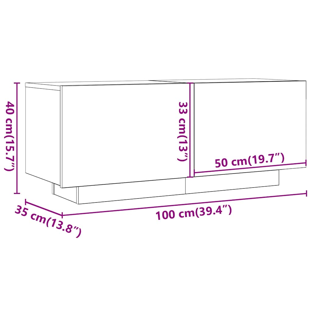 Table de chevet vieux bois 100x35x40 cm bois d'ingénierie Tables de chevet vidaXL   