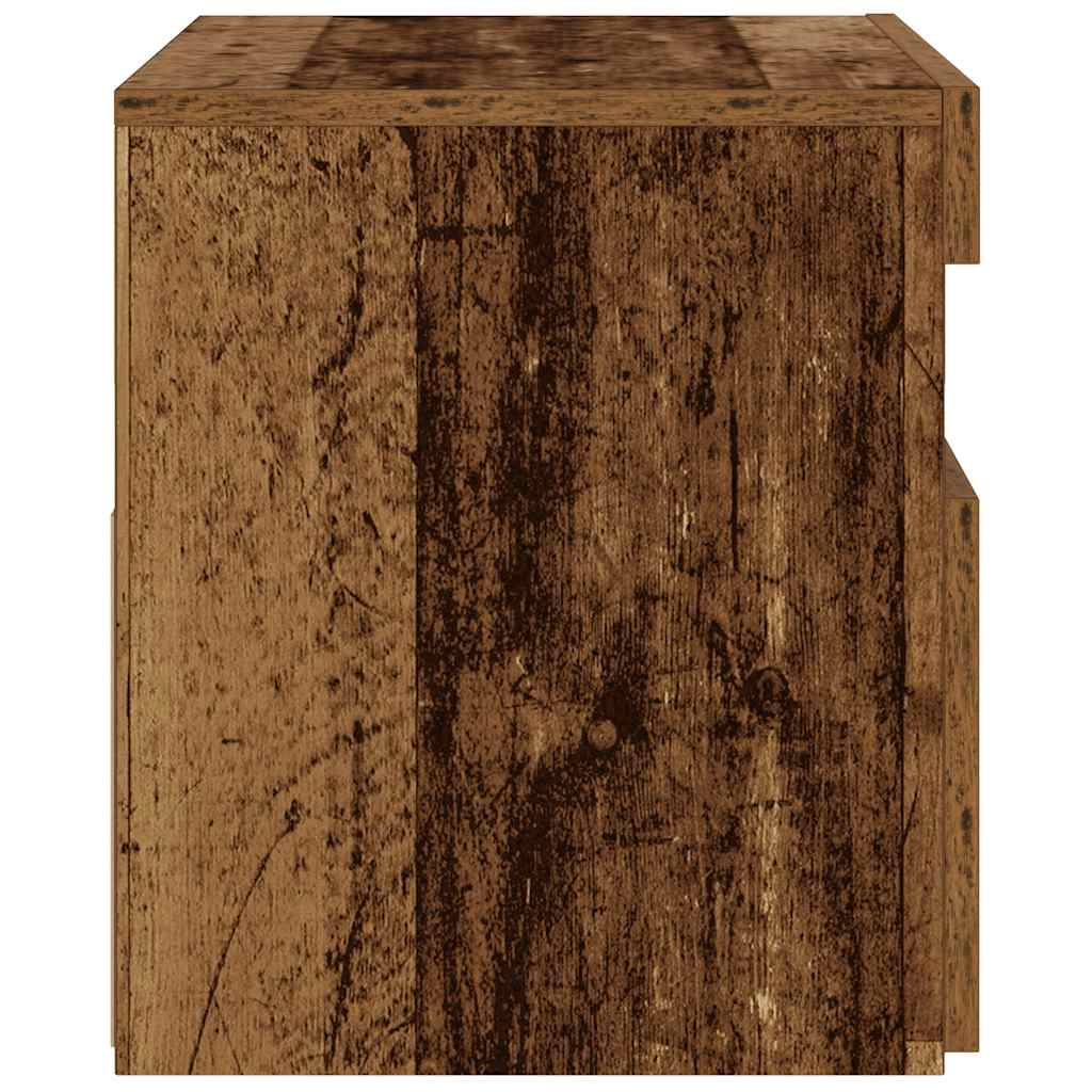 Table de chevet avec lumières LED vieux bois bois d'ingénierie Tables de chevet vidaXL