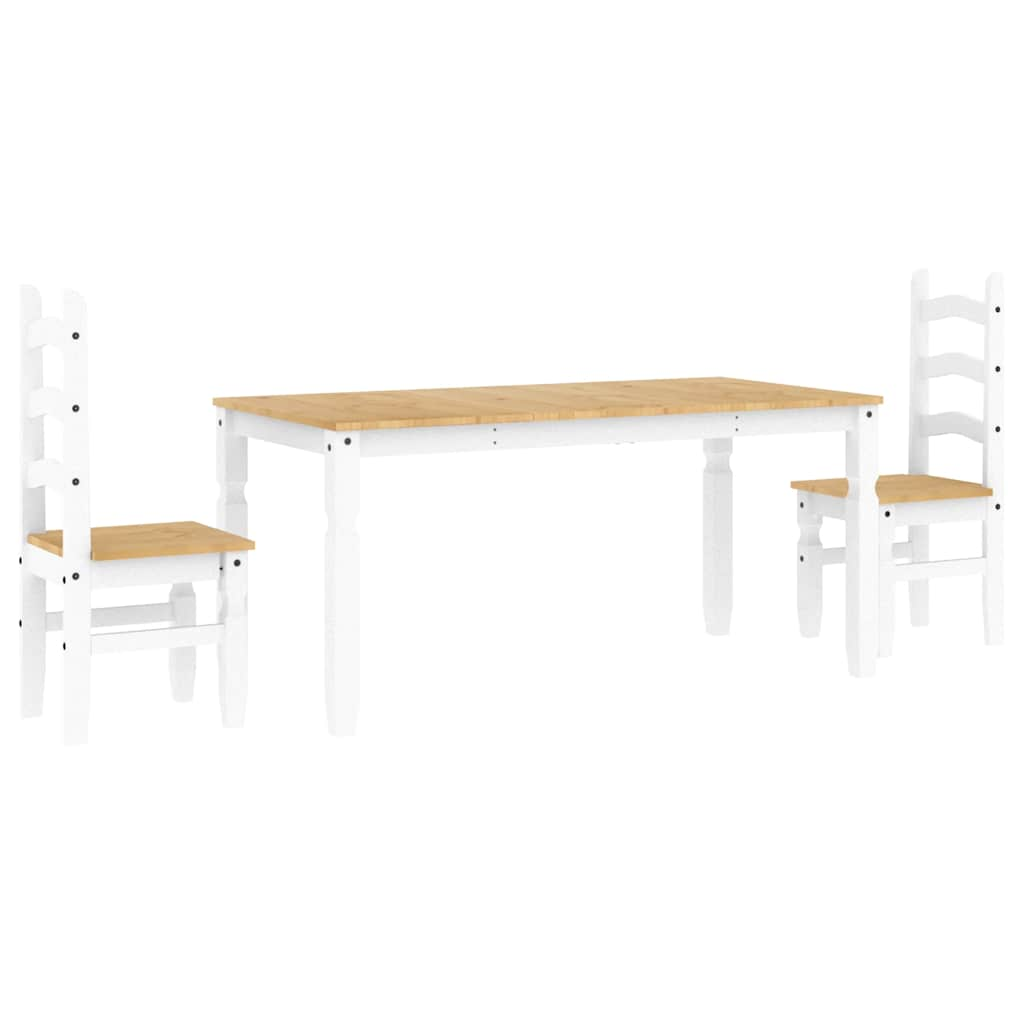 Ensemble à manger Panama 3 pcs blanc bois de pin massif Meubles de salle à manger vidaXL