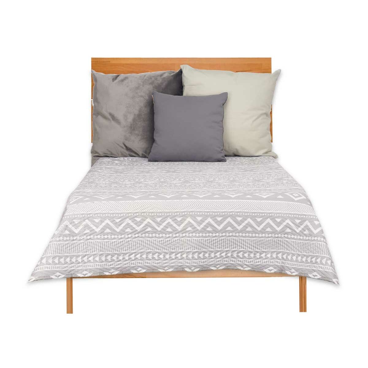 Reversible Bedspread 240 x 260 cm White Grey (6 Units)