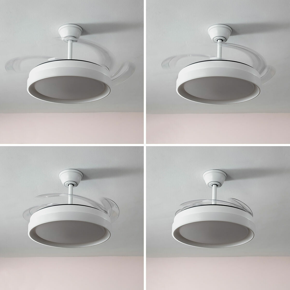 Ventola a soffitto con luce a LED e 4 lame retribuibili Blalefan Innods White 72 W