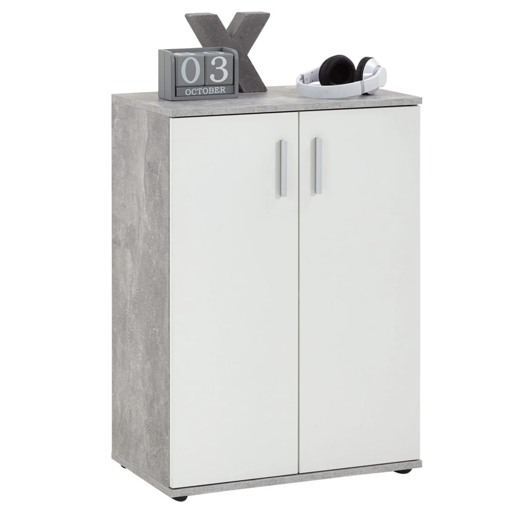 Cabinet FMD con 2 porte bianche e grigie