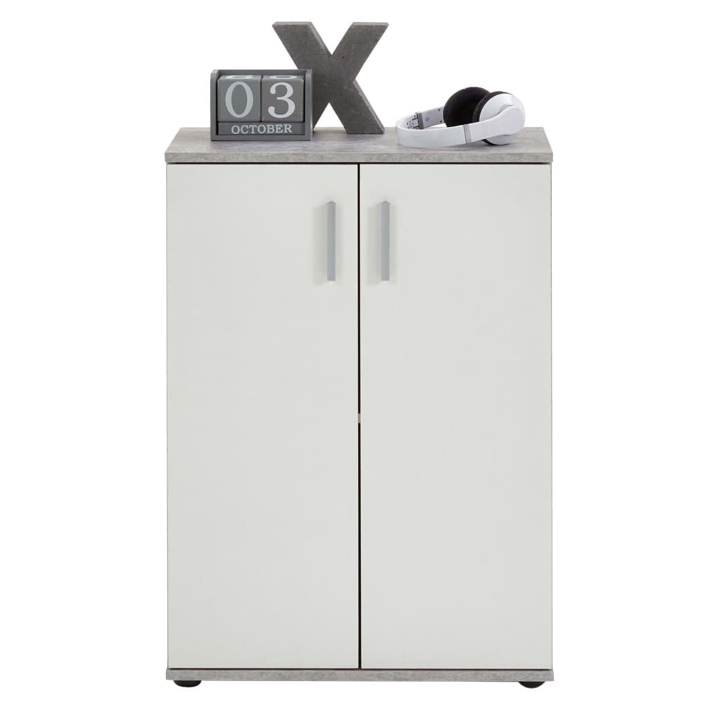 FMD Cabinet with 2 white and gray doors
